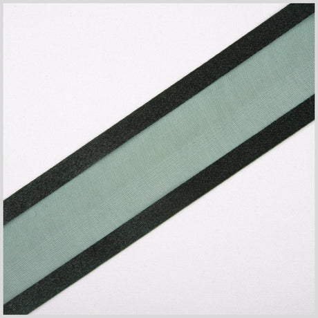 Hunter Green Sheer Ribbon with Double Faced Satin Edge - 1.5"