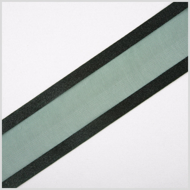 Hunter Green Sheer Ribbon with Double Faced Satin Edge - 1.5"
