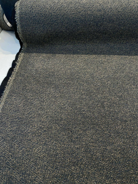 Modest Granite Brown Chenille Backed Upholstery Fabric - Granite Brown With Black Background, 58" Width (1 Yard)