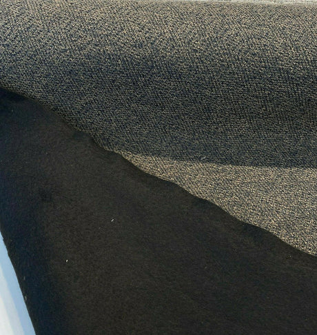 Modest Granite Brown Chenille Backed Upholstery Fabric - Granite Brown With Black Background, 58" Width (1 Yard)