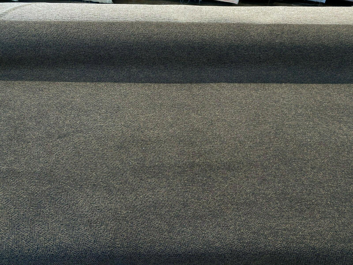 Modest Granite Brown Chenille Backed Upholstery Fabric - Granite Brown With Black Background, 58" Width (1 Yard)