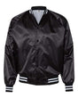 Unisex Satin Baseball Jacket with Striped Trim