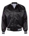 Unisex Satin Baseball Jacket with Striped Trim