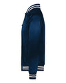 Unisex Satin Baseball Jacket with Striped Trim