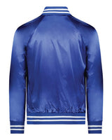 Unisex Satin Baseball Jacket with Striped Trim