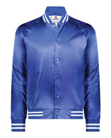 Unisex Satin Baseball Jacket with Striped Trim