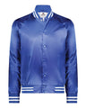 Unisex Satin Baseball Jacket with Striped Trim