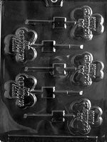 "Happy St. Patricks Day" Clover Lolly Chocolate Mold - LPP016