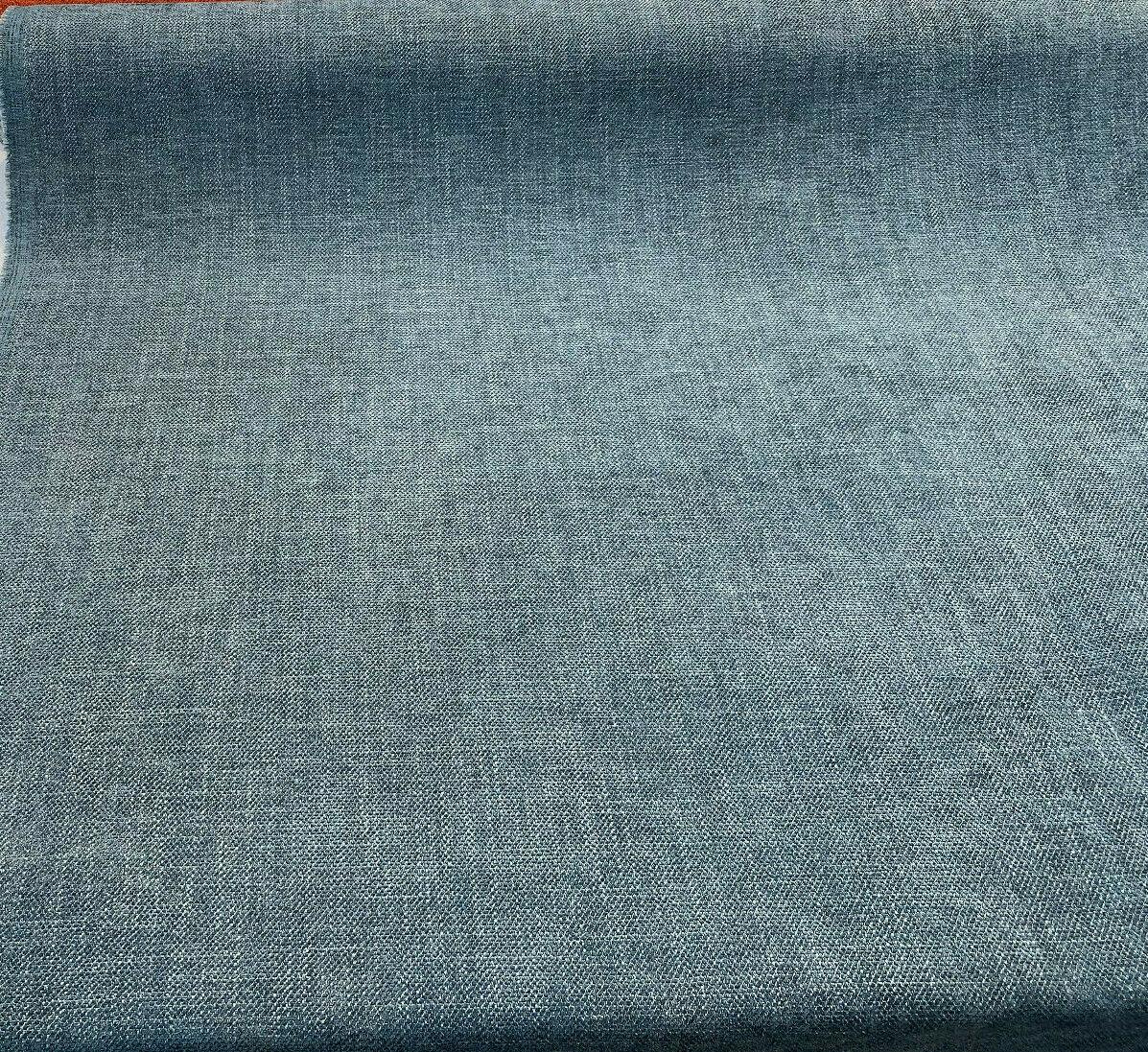 Eko Spruce Blue Green Italian Performance Chenille Fabric - Spruce Blue Green, 56" Width (1 Yard)