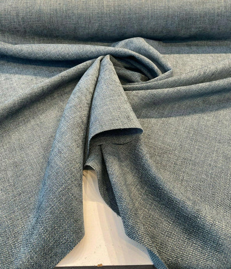 Eko Spruce Blue Green Italian Performance Chenille Fabric - Spruce Blue Green, 56" Width (1 Yard)