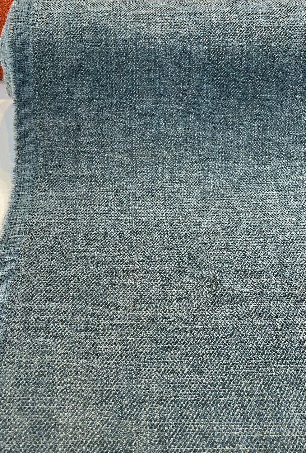Eko Spruce Blue Green Italian Performance Chenille Fabric - Spruce Blue Green, 56" Width (1 Yard)