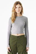 Image 1: Bella Canvas Women's Micro Rib Long Sleeve Baby TeeImage 2: Women's fitted ribbed long sleeve shirtImage 3: Soft micro rib baby tee designImage 4: Premium Bella Canvas women's apparelImage 5: Blank ribbed tee for custom printingImage 6: Trendy long sleeve baby tee