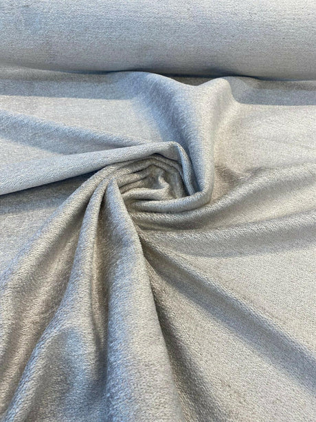 Yeti Grey Fog Italian Premium Soft Chenille Fabric - Fog Gray, Upholstery Fabric, 56" Width (By The Yard)