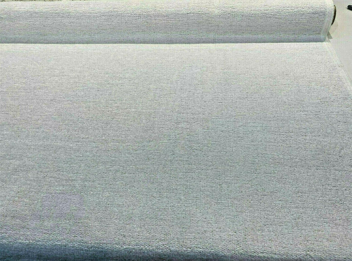 Yeti Ecru White Italian Premium Soft Chenille Upholstery Fabric - Ecru White, 56" Width (1 Yard)