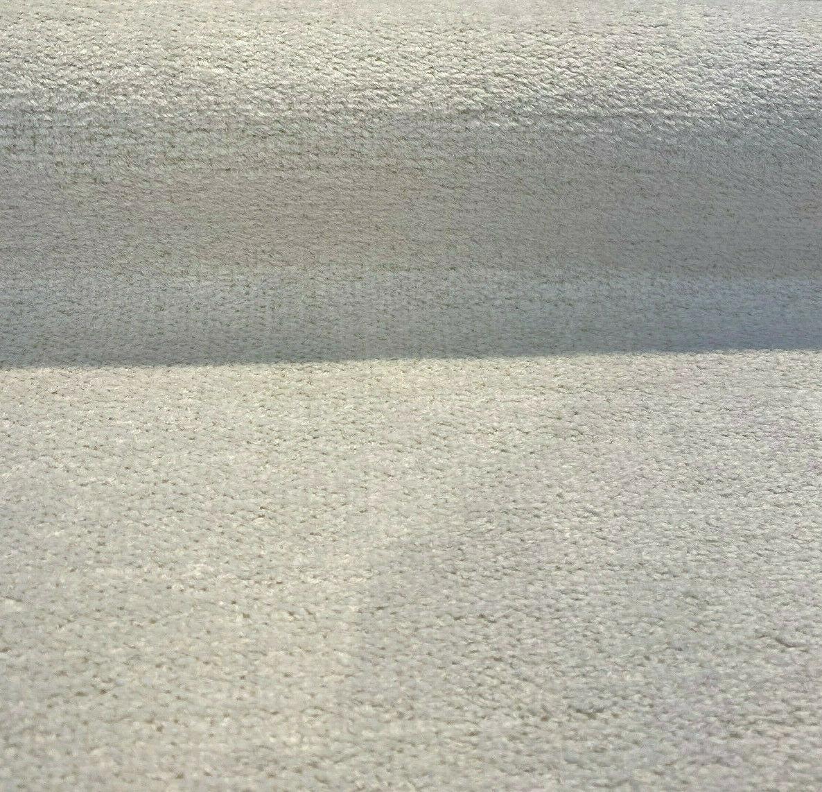 Yeti Ecru White Italian Premium Soft Chenille Upholstery Fabric - Ecru White, 56" Width (1 Yard)