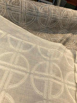 Thrill Seeker Embroidered Drapery Fabric - Stone Gray, Gray Charcoal White Off White, 54" Width (1 Yard)