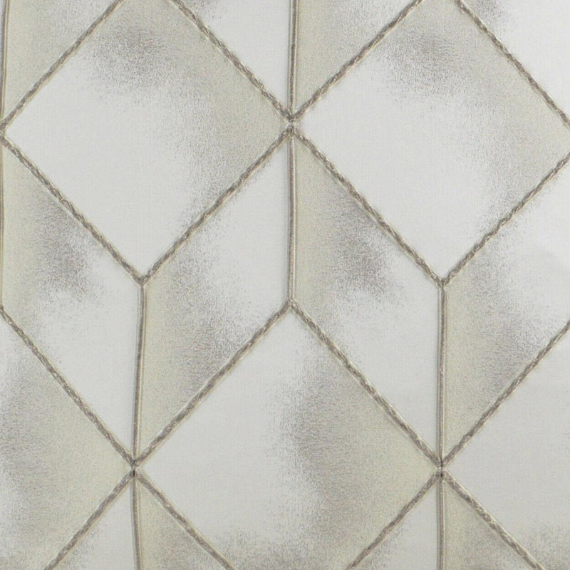 Social Call Platinum White Emb Polyester Fabric - White, Embroidered, 56" Width, 7" Vertical Repeat, 14" Horizontal Repeat (1 Yard)