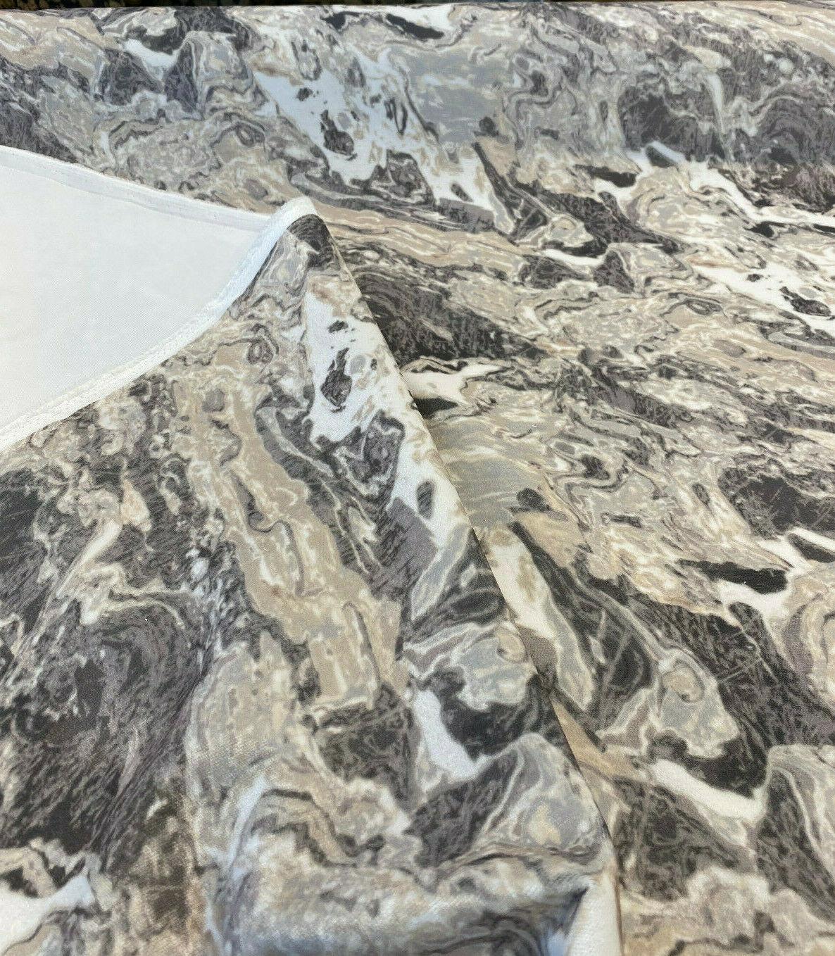 Marble Gate Velvet Fabric - Mineral Silver Marble Design, 54" Width (1 Yard)