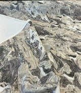 Marble Gate Velvet Fabric - Mineral Silver Marble Design, 54" Width (1 Yard)