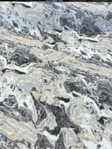 Marble Gate Velvet Fabric - Mineral Silver Marble Design, 54" Width (1 Yard)