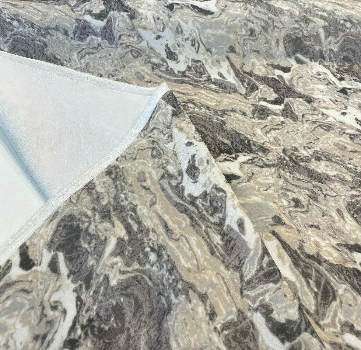 Marble Gate Velvet Fabric - Mineral Silver Marble Design, 54" Width (1 Yard)