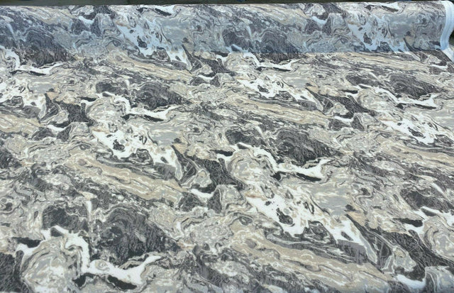 Marble Gate Velvet Fabric - Mineral Silver Marble Design, 54" Width (1 Yard)
