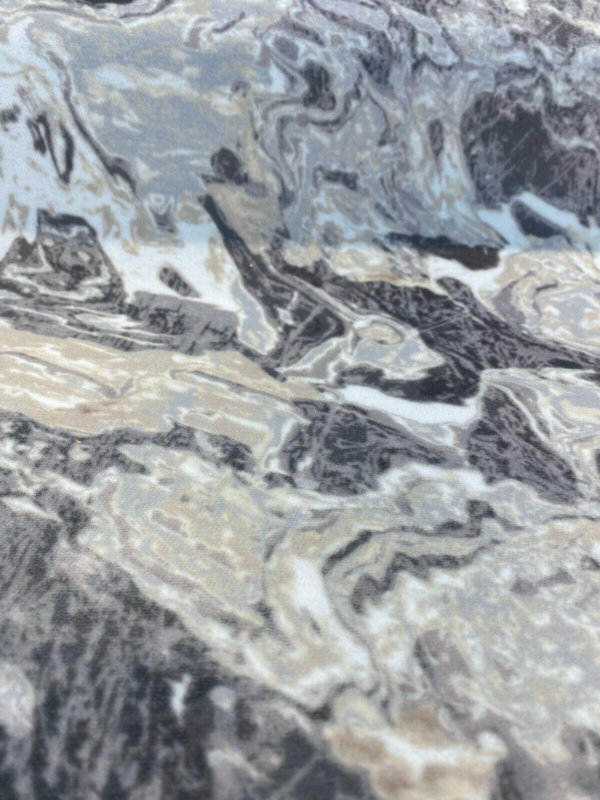 Marble Gate Velvet Fabric - Mineral Silver Marble Design, 54" Width (1 Yard)
