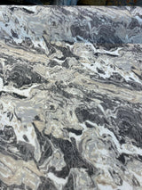 Marble Gate Velvet Fabric - Mineral Silver Marble Design, 54" Width (1 Yard)