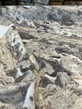 Marble Gate Velvet Fabric - Mineral Silver Marble Design, 54" Width (1 Yard)