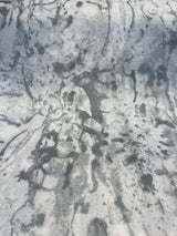 Nature Cloud Spotting Velvet Upholstery Fabric - White Gray Marble Design, 54" Width (By The Yard)