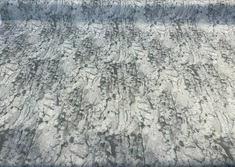 Nature Cloud Spotting Velvet Upholstery Fabric - White Gray Marble Design, 54" Width (By The Yard)