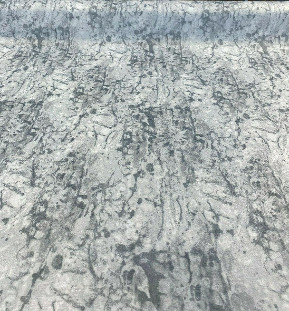 Nature Cloud Spotting Velvet Upholstery Fabric - White Gray Marble Design, 54" Width (By The Yard)
