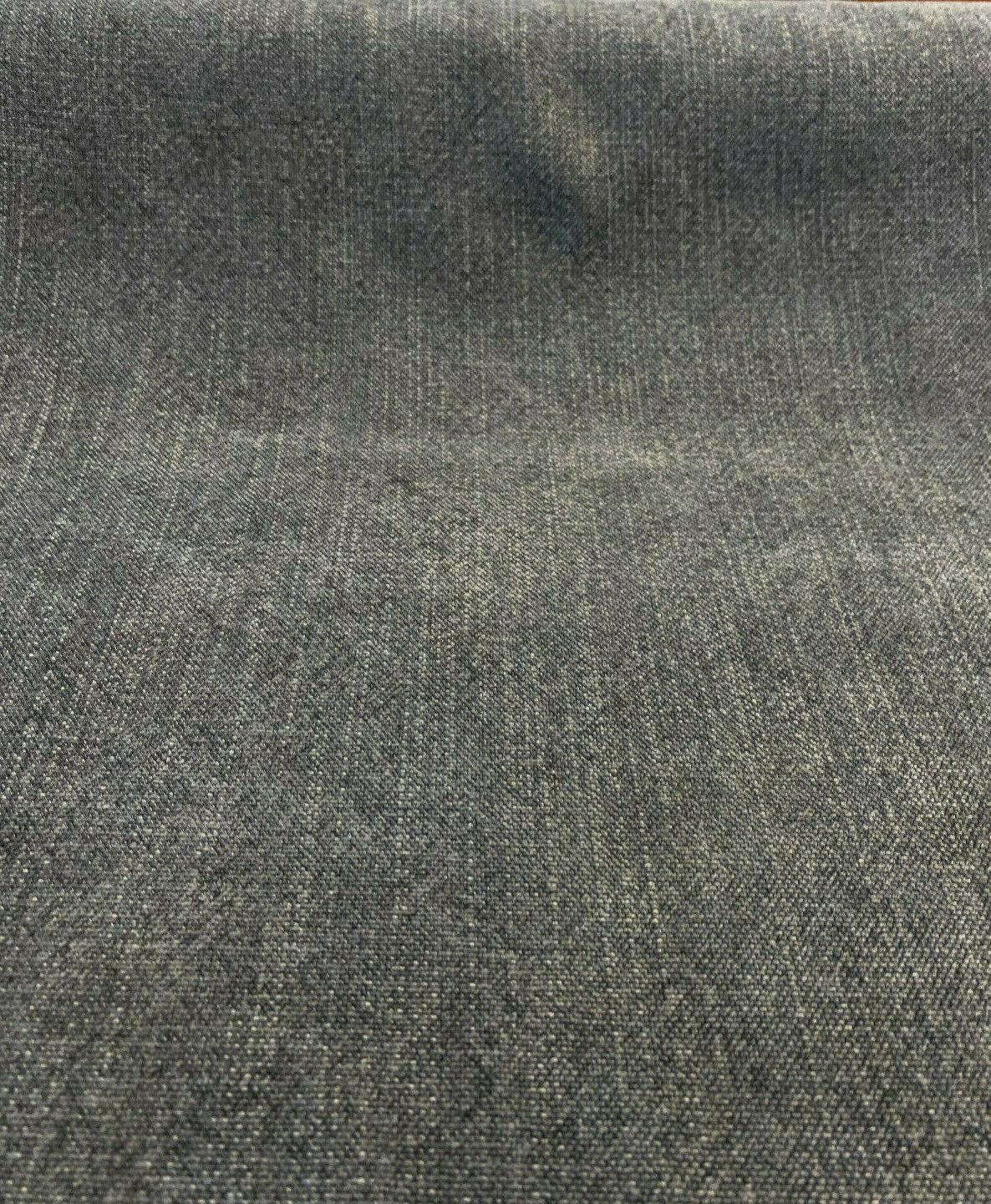 Calvin Linen Smokey Dark Gray Italian Upholstery Fabric - Smokey Dark Gray, 56" Width, Railroaded (1 Yard)
