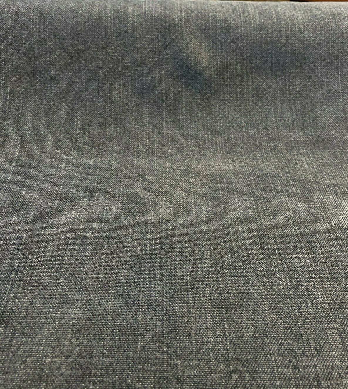 Calvin Linen Smokey Dark Gray Italian Upholstery Fabric - Smokey Dark Gray, 56" Width, Railroaded (1 Yard)