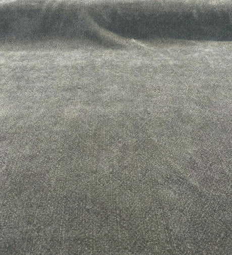 Calvin Linen Wrought Iron Gray Linen Fabric - Wrought Iron Gray, 56" Width, Railroaded (1 Yard)