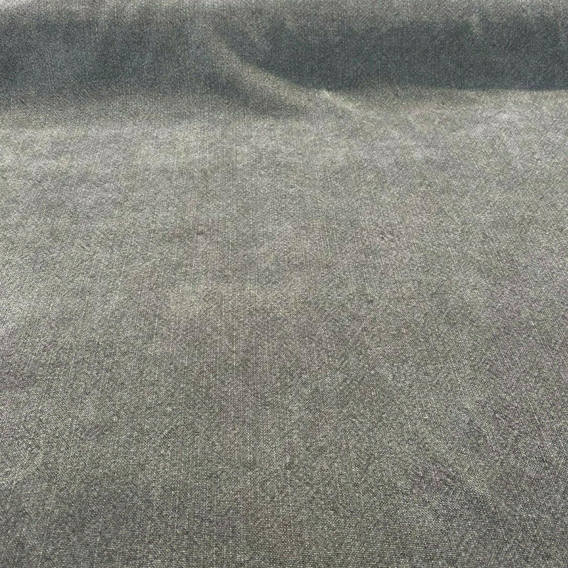 Calvin Linen Wrought Iron Gray Linen Fabric - Wrought Iron Gray, 56" Width, Railroaded (1 Yard)