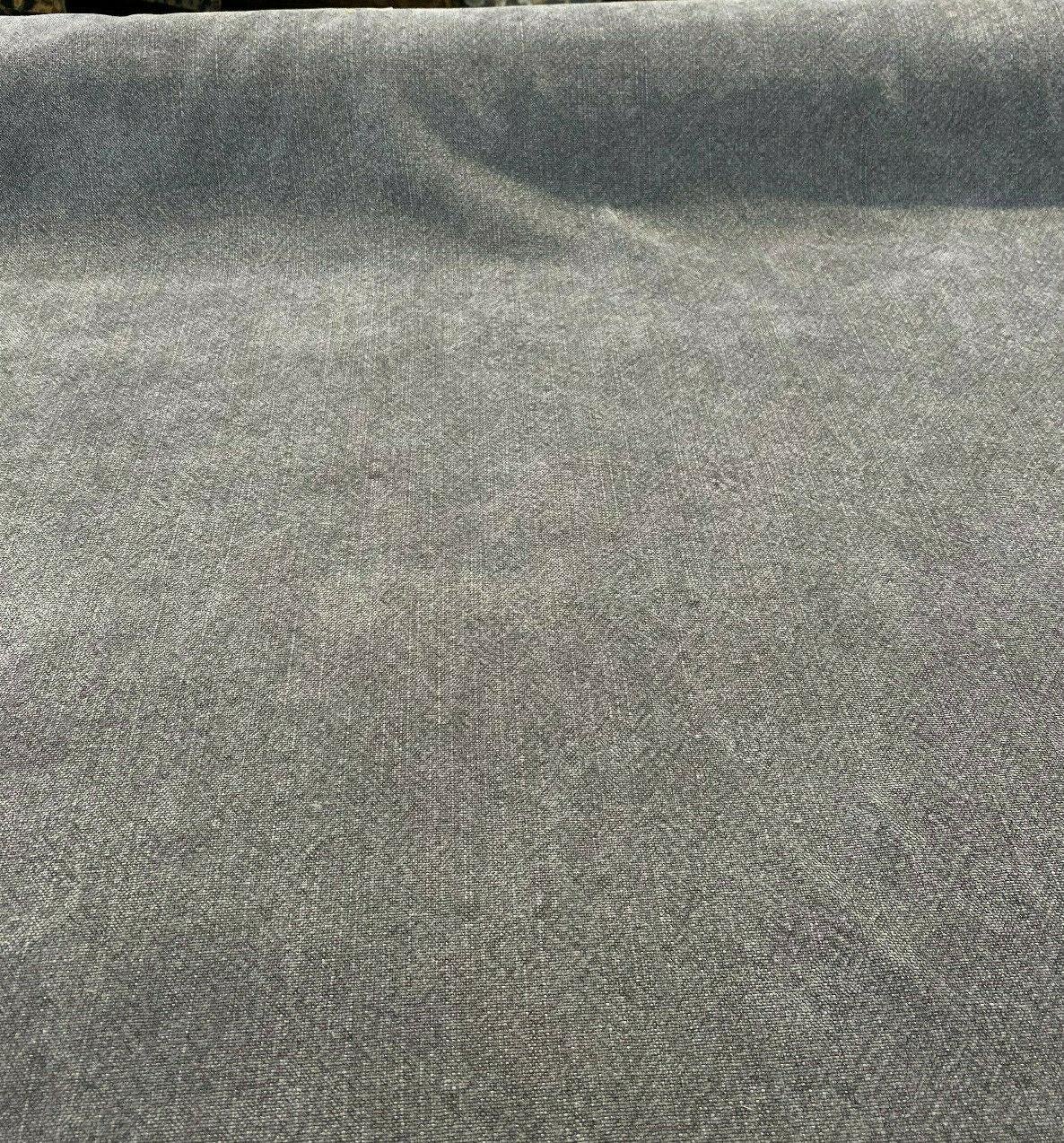 Calvin Linen Wrought Iron Gray Linen Fabric - Wrought Iron Gray, 56" Width, Railroaded (1 Yard)