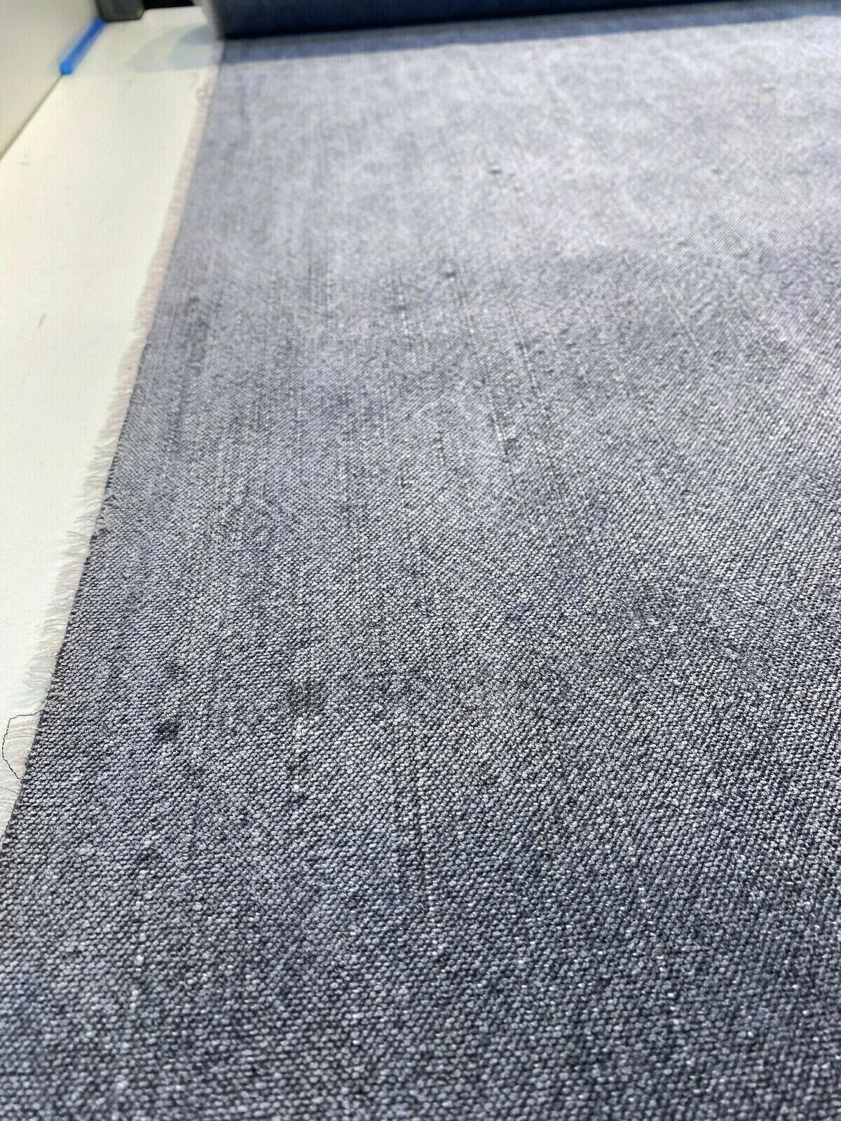 Calvin Linen Denim Blue Italian Linen Blend Fabric - Denim Blue, 56" Width, Railroaded (1 Yard)