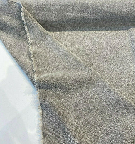 Calvin Linen Tumble Weed Gray Viscose Linen Cotton Fabric - Tumble Weed Gray, 56" Width, Railroaded (1 Yard)