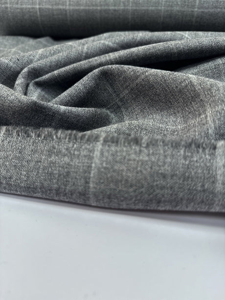 Wool Tweed Checked Gray