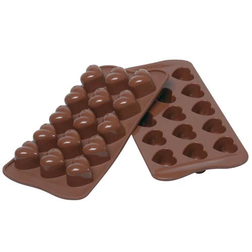 Silikomart Silicone Chocolate Mold: "Monamour" (Heart Shape) 15 Cavities