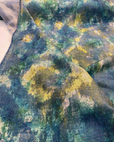 Boho Lagoon Chenille Upholstery Fabric - Aqua Teal, 56" Width, 32" Vertical Repeat, 24" Horizontal Repeat (1 Yard)