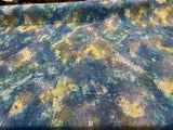Boho Lagoon Chenille Upholstery Fabric - Aqua Teal, 56" Width, 32" Vertical Repeat, 24" Horizontal Repeat (1 Yard)