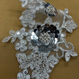 Beaded Floral Lace Applique