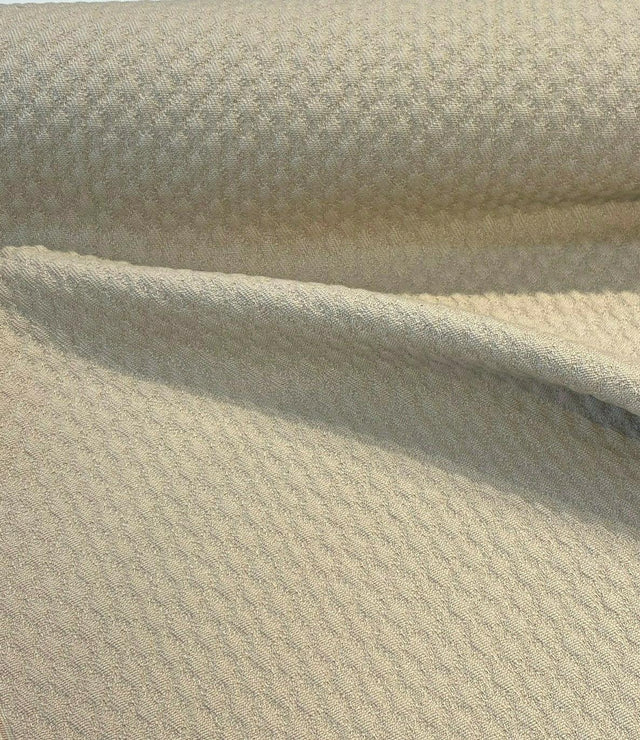 Sunbrella Cozy Quilt Acrylic Fabric - Tan Beige Quilt Design, 50" Width (1 Yard)