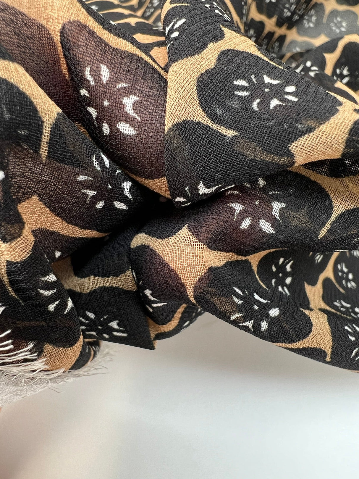 Polyester Chiffon Geometric Print Black Brown
