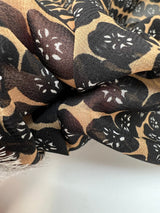 Polyester Chiffon Geometric Print Black Brown