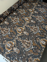 Polyester Fil Coupé Jacquard Printed Brown Black