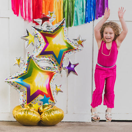 Foil Balloon Colorful Star Cluster AirLoonz