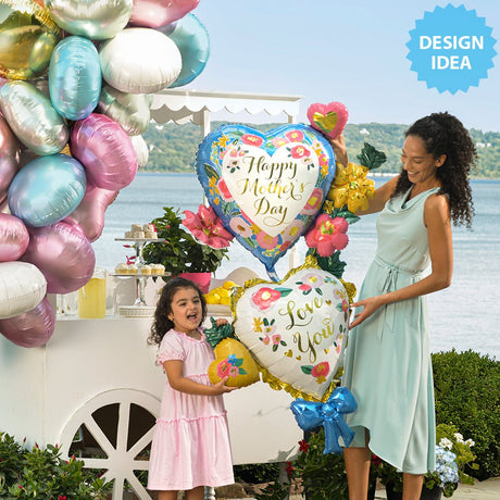 Mother's Day Foil Balloon 59 Inch Painted Floral Prints